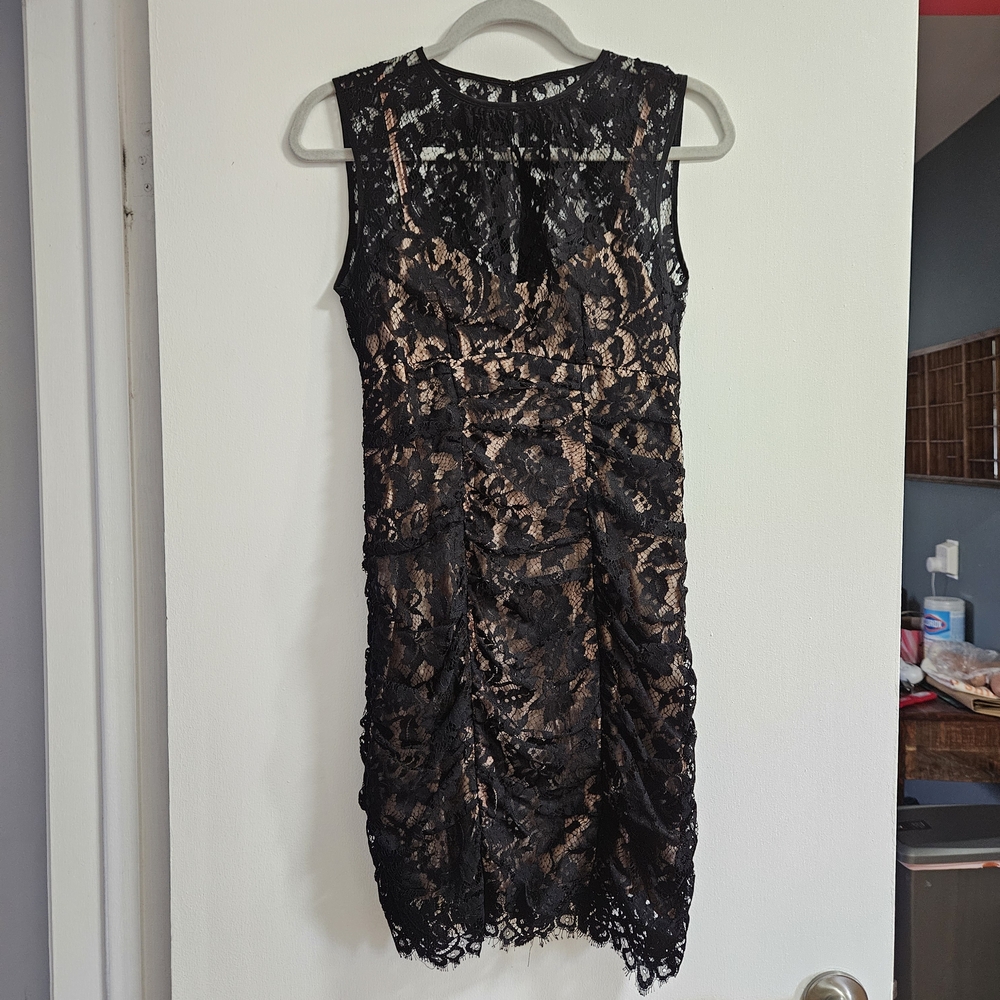 Nanette Lepore Elegant Black Lace Mini Dress